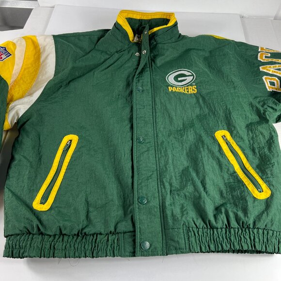 VTG 90s Starter NFL Green Bay Packers Jacket Extra Large Green Full Zip Puffer - Picture 5 of 16